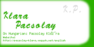 klara pacsolay business card